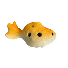 Load image into Gallery viewer, Ceramic Goldfish Ocarina Ocean Orange