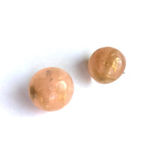 Load image into Gallery viewer, Peach &amp; Gold Metallic Dotted Marbled Retro Button Studs