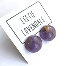 Load image into Gallery viewer, Purple &amp; Gold Metallic Marbled Retro Button Studs