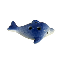 Load image into Gallery viewer, Ceramic Dolphin Ocarina Ocean Blue