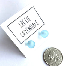 Load image into Gallery viewer, Turquoise Frosted Lucite Ball Stud Earrings