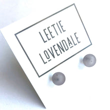 Load image into Gallery viewer, Grey Frosted Lucite Mini Ball Stud Earrings