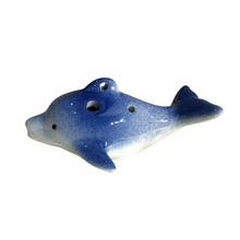 Load image into Gallery viewer, Ceramic Dolphin Ocarina Ocean Blue