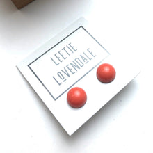 Load image into Gallery viewer, Dark Peach Small Retro Button Stud Earrings