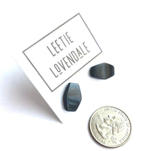 Load image into Gallery viewer, Black Moonglow Coffin Stud Earrings