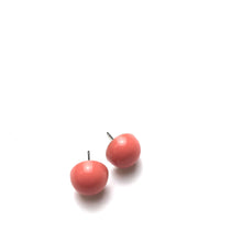 Load image into Gallery viewer, Dark Peach Small Retro Button Stud Earrings