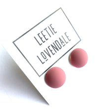 Load image into Gallery viewer, Mauve Velvet Retro Button Stud Earrings