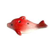 Load image into Gallery viewer, Ceramic Dolphin Ocarina Red