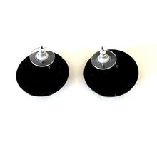 Load image into Gallery viewer, Black Faceted Trudy Lucite Button Stud Earrings