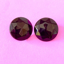 Load image into Gallery viewer, Black Faceted Trudy Lucite Button Stud Earrings