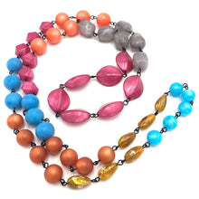 Load image into Gallery viewer, Cranberry Grey &amp; Copper Rope Necklace