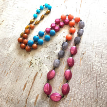 Load image into Gallery viewer, Cranberry Grey &amp; Copper Rope Necklace