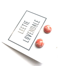 Load image into Gallery viewer, Speckled Salmon Small Retro Button Stud Earrings