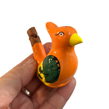 Load image into Gallery viewer, Clay Water Whistle Bird (Orange crest)