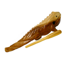 Load image into Gallery viewer, 11" Wooden Musical Iguana Percussion Instrument