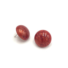 Load image into Gallery viewer, Deep Red Capiz Lucite Stud Earrings *