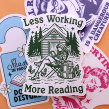 Load image into Gallery viewer, "Less Working More Reading" Sticker