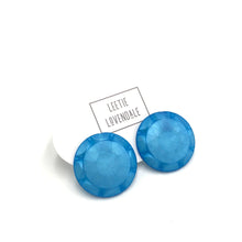 Load image into Gallery viewer, Aqua Blue Sunburst Stud Earrings