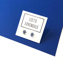 Load image into Gallery viewer, Indigo Faceted Oval Stud Earrings