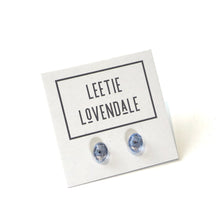 Load image into Gallery viewer, Indigo Faceted Oval Stud Earrings