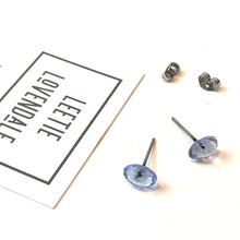 Load image into Gallery viewer, Indigo Faceted Oval Stud Earrings