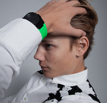 Load image into Gallery viewer, FKM Rubber Strap: Neon Green/Black