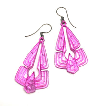 Load image into Gallery viewer, Hot Pink Glow Triad Earrings
