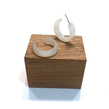 Load image into Gallery viewer, Creamy White Moonglow Mini Classic Hoop Earrings