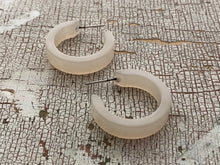 Load image into Gallery viewer, Creamy White Moonglow Mini Classic Hoop Earrings