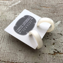 Load image into Gallery viewer, Creamy White Moonglow Mini Classic Hoop Earrings