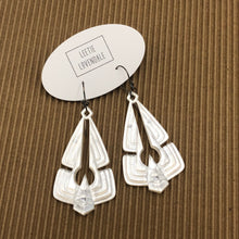 Load image into Gallery viewer, Clear &amp; Pearl Glow Triad Earrings