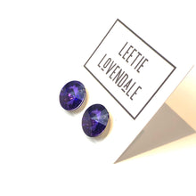 Load image into Gallery viewer, Bright Purple Coin Shine-On Stud Earrings