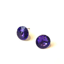 Load image into Gallery viewer, Bright Purple Coin Shine-On Stud Earrings