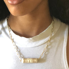 Load image into Gallery viewer, Gilded Cream Frosted Gold Paperclip Chain Necklace