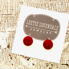 Load image into Gallery viewer, Cherry Red Small Retro Button Stud Earrings
