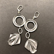 Load image into Gallery viewer, Clear Deco Curtain Loop Statement Drop Earrings