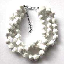 Load image into Gallery viewer, White Faceted Beaded Morgan Necklace