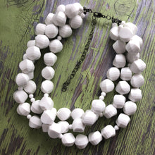 Load image into Gallery viewer, White Faceted Beaded Morgan Necklace