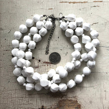 Load image into Gallery viewer, White Faceted Beaded Morgan Necklace