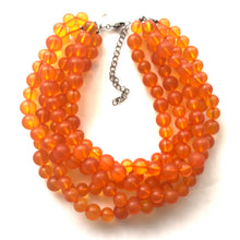 Load image into Gallery viewer, Orange Frosted Lucite Beaded Sylvie Statement Necklace