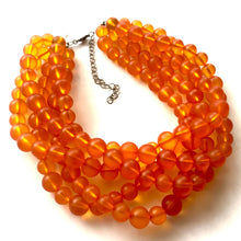 Load image into Gallery viewer, Orange Frosted Lucite Beaded Sylvie Statement Necklace