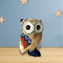 Load image into Gallery viewer, White-Eyed Owl with Orange Eyes