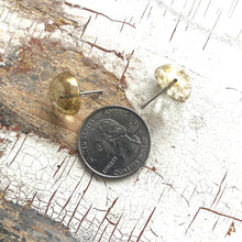 Load image into Gallery viewer, Metallic Gold Mercury Lucite Retro Button Stud Earrings