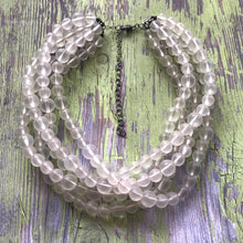 Load image into Gallery viewer, Clear Frosted Lucite Sylvie Beaded Statement Necklace