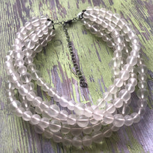 Load image into Gallery viewer, Clear Frosted Lucite Sylvie Beaded Statement Necklace