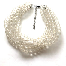 Load image into Gallery viewer, Clear Frosted Lucite Sylvie Beaded Statement Necklace