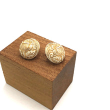 Load image into Gallery viewer, Golden Tulips Carved Retro Button Stud Earrings