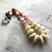 Load image into Gallery viewer, Scalloped Cream &amp; Rusts Lucite Beaded Carmen Necklace