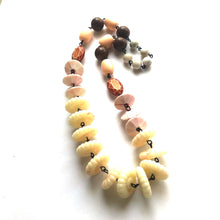 Load image into Gallery viewer, Scalloped Cream &amp; Rusts Lucite Beaded Carmen Necklace