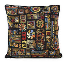 Load image into Gallery viewer, DaDa Bedding Ethnic Ornaments Geometric Black Tapestry Throw Pillow Covers 16" (18118)